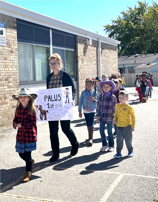 1st grade at the walk-a-thon